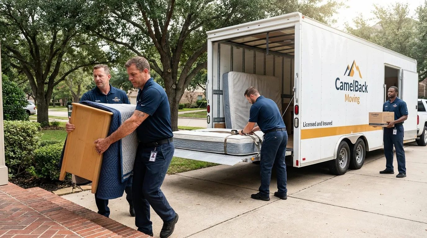 Crew loading residential truck for cross-state move from Diamondhead, MS