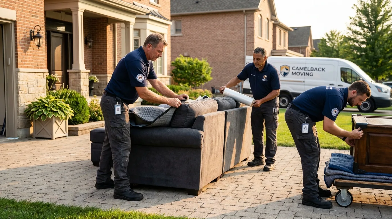 Large estate moving crew wrapping furniture in Diamondhead, MS